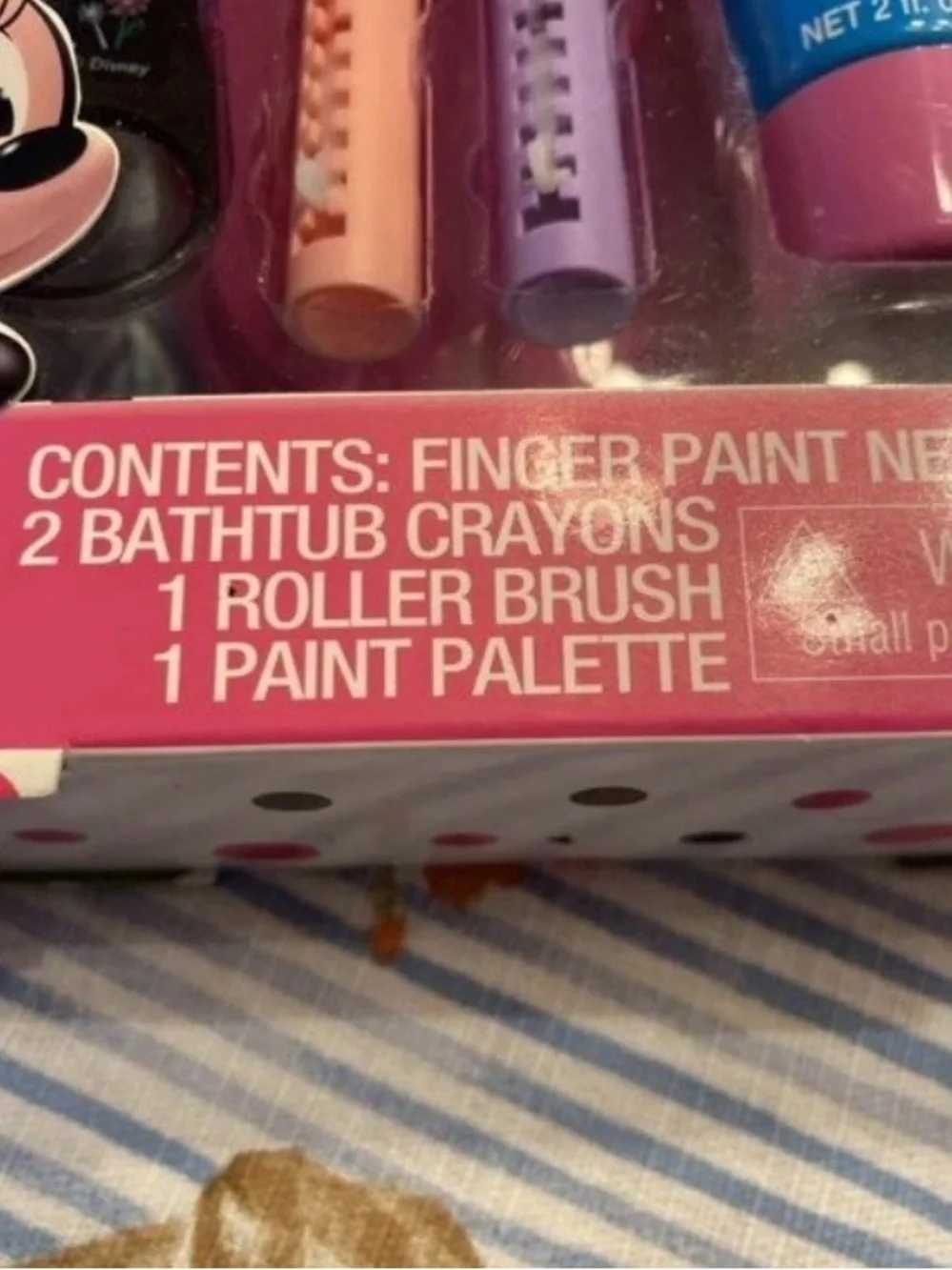 Disney Minnie Mouse Bathtub Fingerpaint Set - Pink, Purple, Yellow & Green